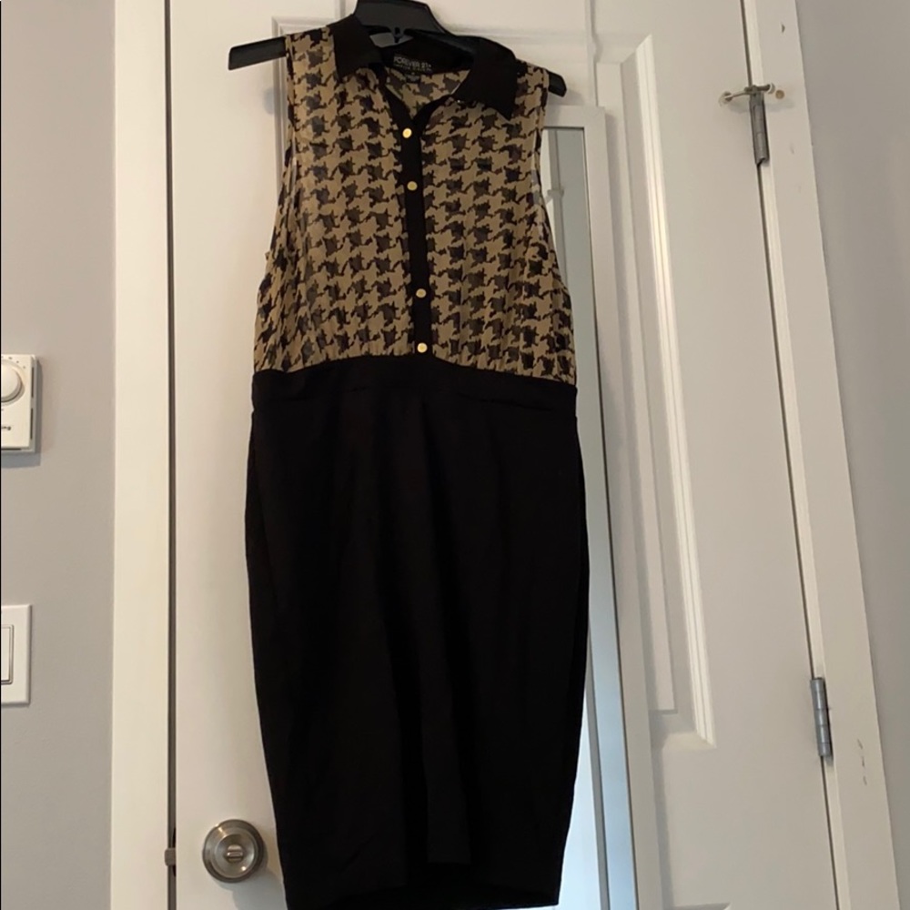 Forever 21 Houndstooth top and black bottom dress